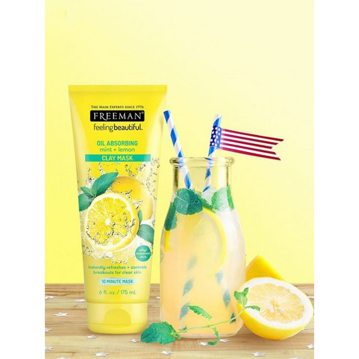 Mặt nạ đất sét Chanh & Bạc hà Freeman Mint & Lemon Clay Mask