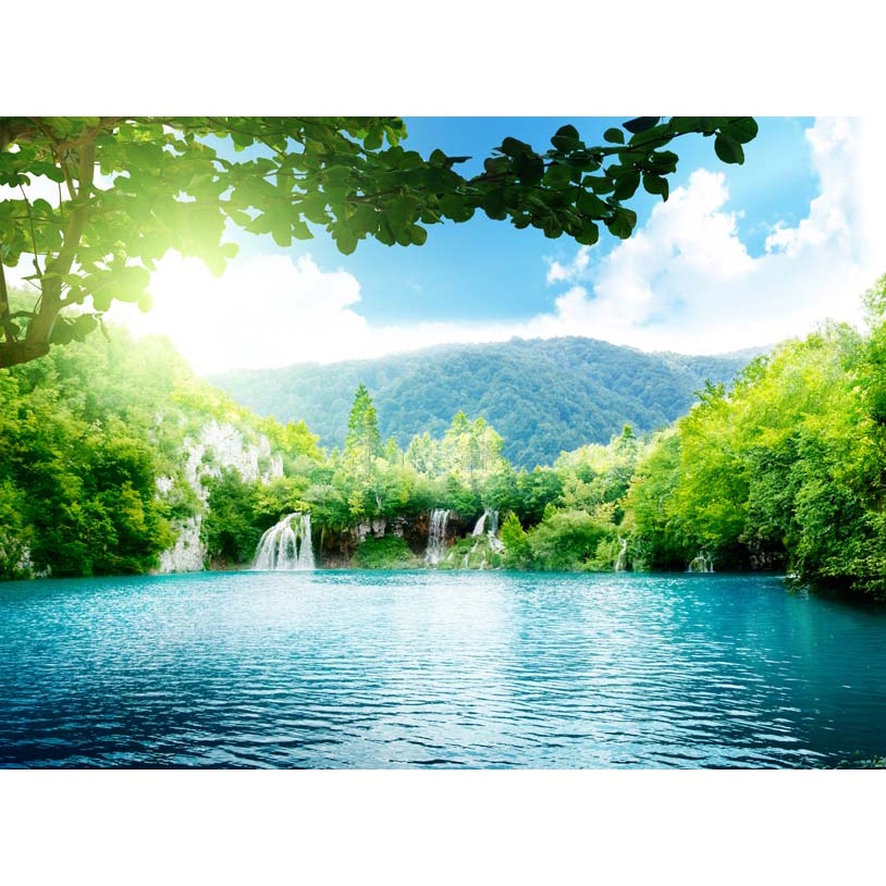 Tranh 3d thác nước chảy trong lành đắm mình cùng làn nước mát lạnh, xua tan cái nắng hè oi ả