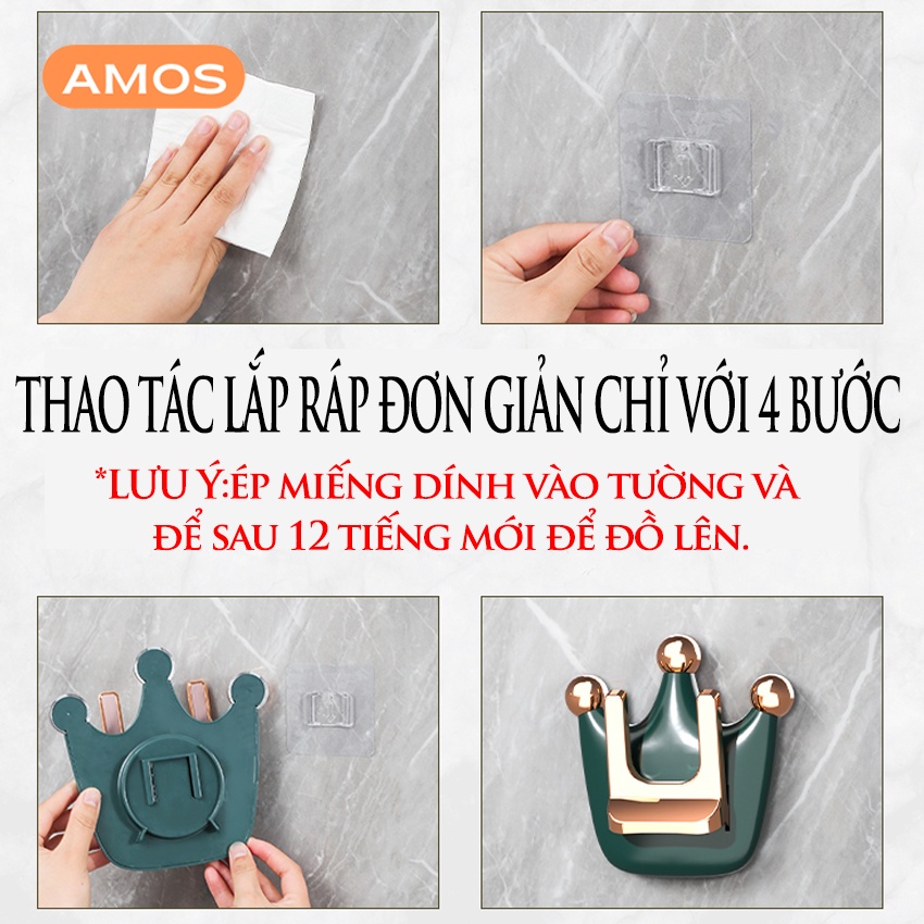 Giá treo máy sấy tóc AMOS thiết vương miện quý tộc sang trọng