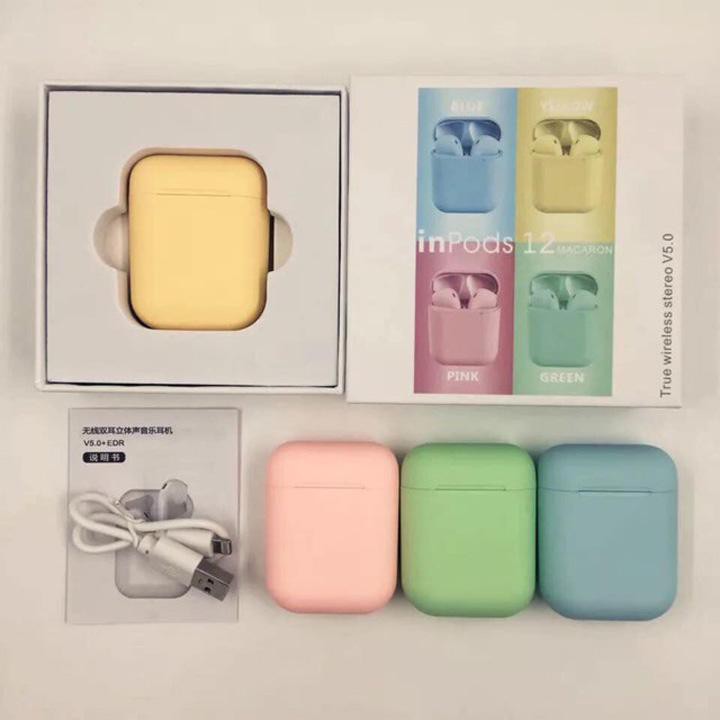 Tai nghe bluetooth không dây inpods i12 TWS 5.0 full màu hàn quốc.Cảm ứng điều khiển cảm biến âm thanh IOS/Androi