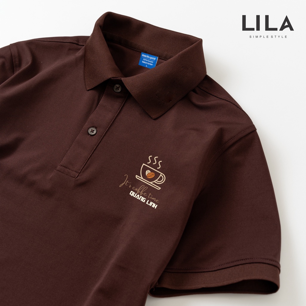 Áo POLO nam COFFEE IN TÊN theo yêu cầu basic đẹp vải cá sấu COTTON giữ form bền bỉ, chống nhăn, thời trang nam cao cấp