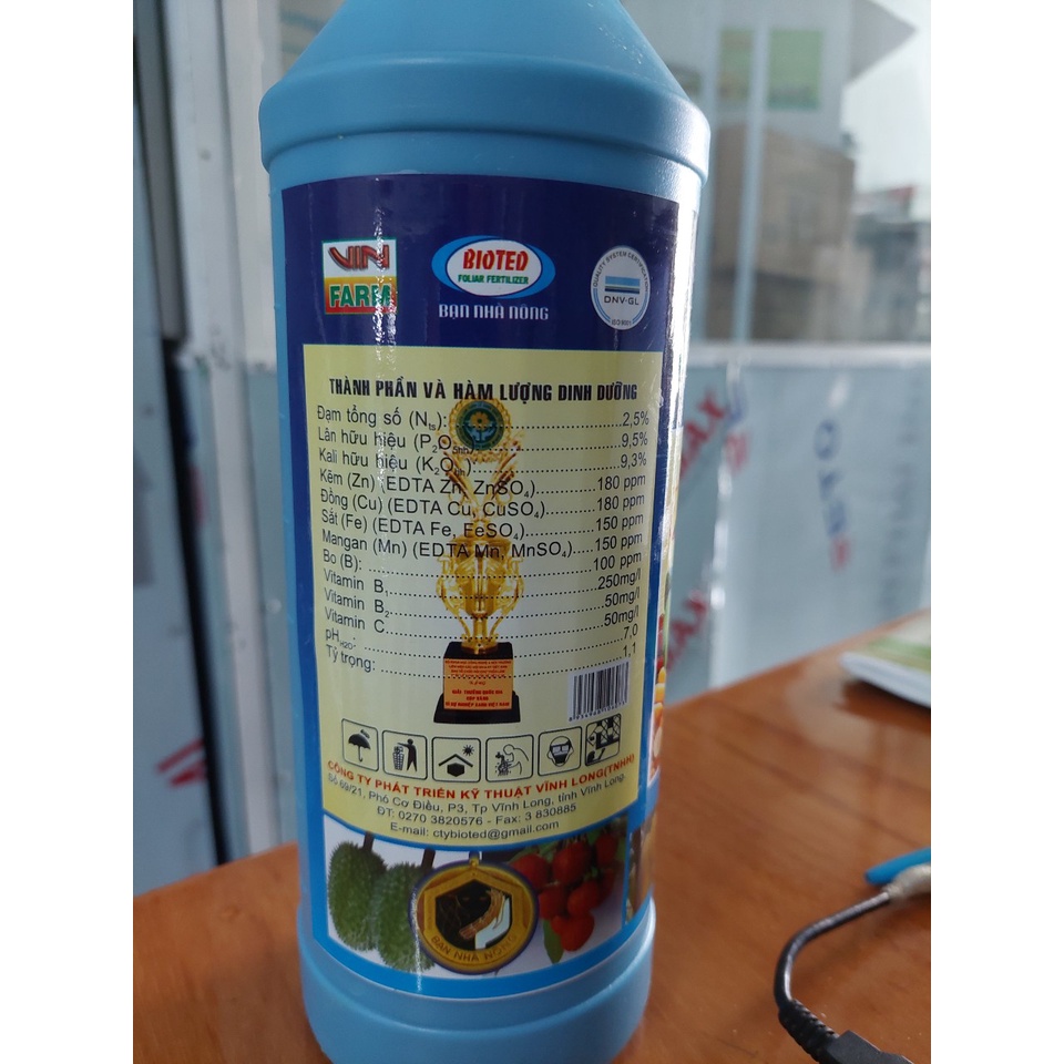 PHÂN BÓN LÁ SINH HỌC BIOTED 603 SP-CAT-1L