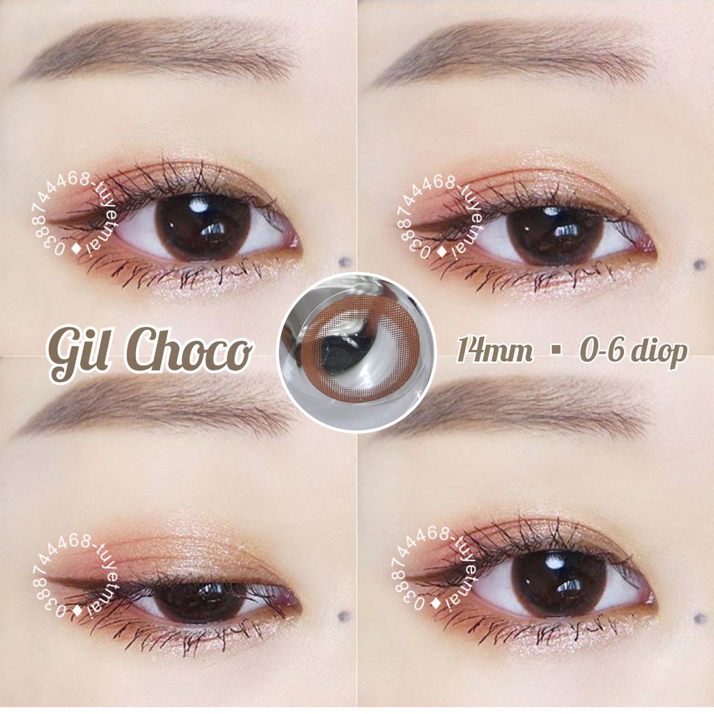 Lens Màu Nâu Tự Nhiên Không Giãn Gil Choco 14mm - Kính Áp Tròng Hàn Quốc Vassen Sexy Me