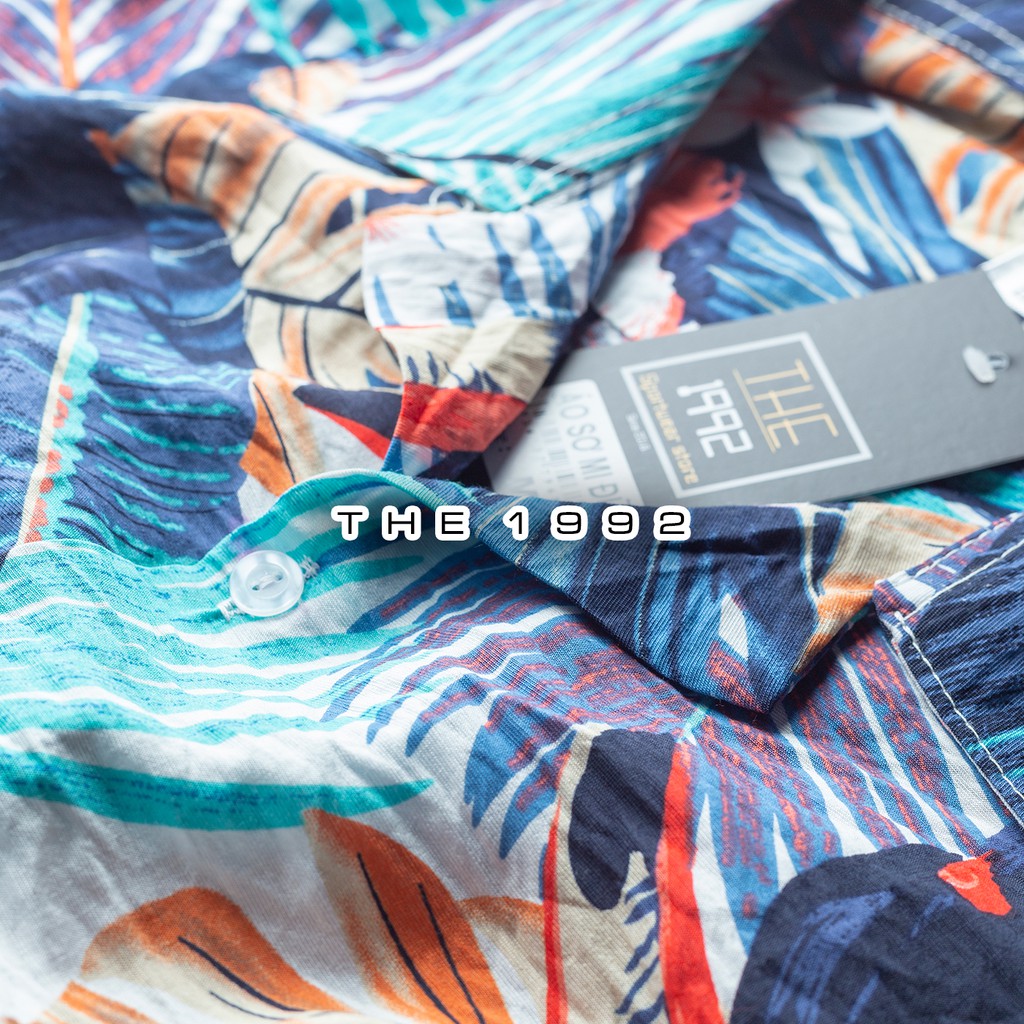 Áo đi biển nam Sơ mi họa tiết hoa lá Áo nhóm THE 1992 | BigBuy360 - bigbuy360.vn