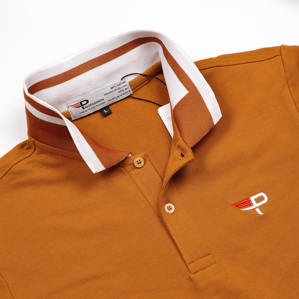 Áo thun nam cổ bẻ Pigofashion phối bo cao cấp AHT26 chọn màu | BigBuy360 - bigbuy360.vn