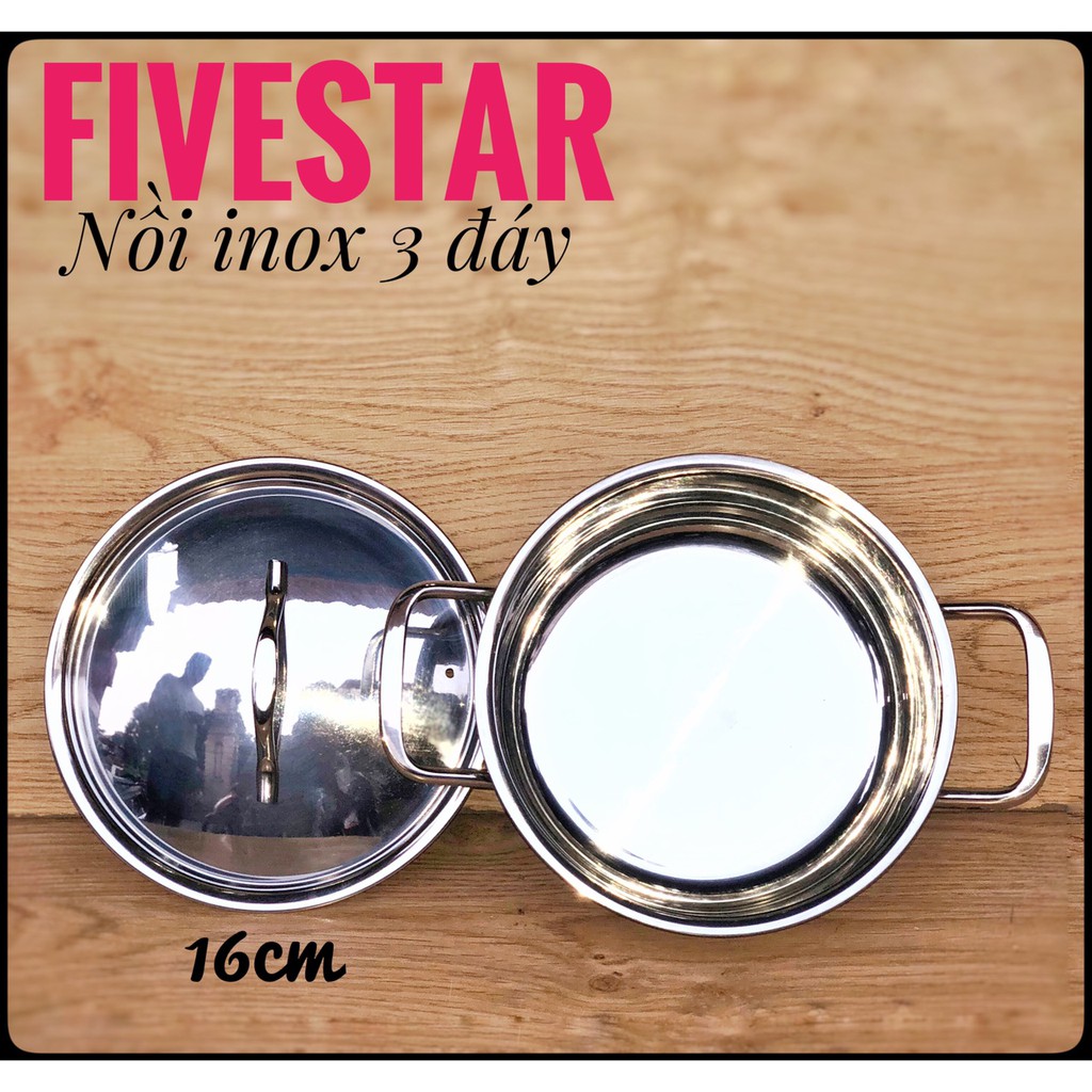 Nồi 3 Đáy Inox 430 Fivestar 16cm Dùng Cho Bếp Từ FSN16IN