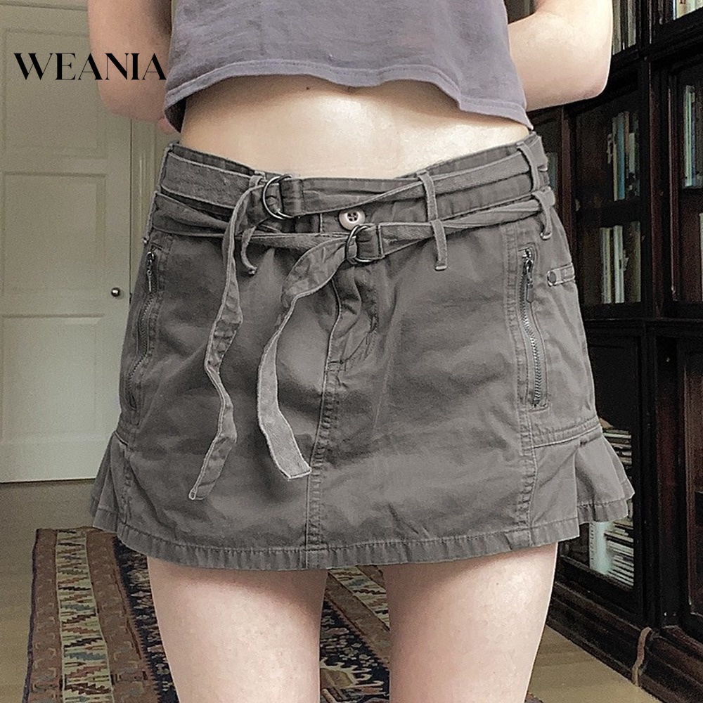 Chân Váy Ngắn Lưng Cao Thiết Kế Lệch Tà Thời Trang Cho Nữ