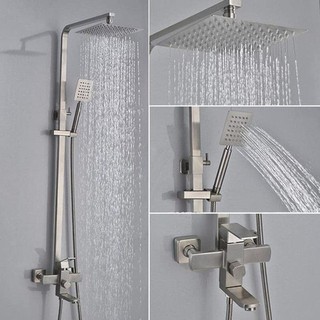 Bộ cây sen tắm vuông inox 304 nóng lạnh cao cấp - Củ sen nặng