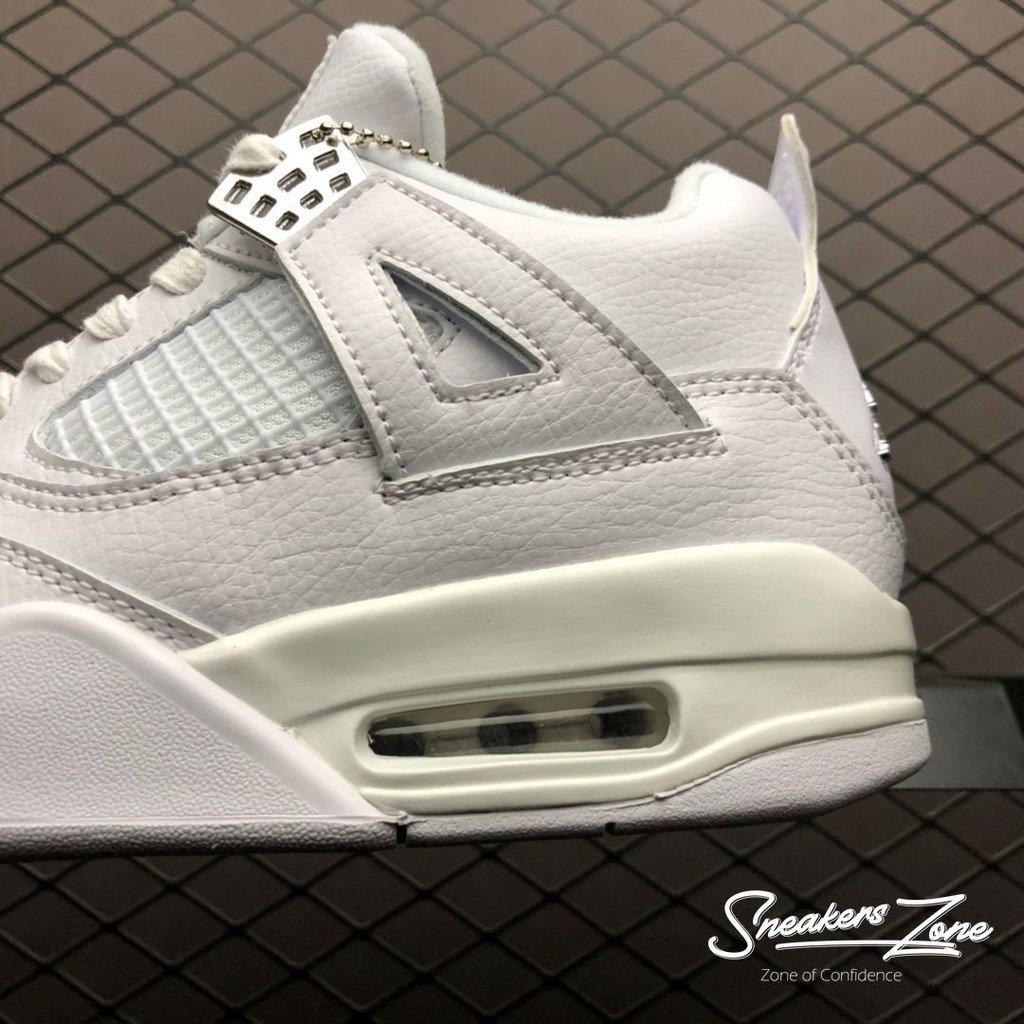 Giày Thể Thao AIR JORDAN 4 Retro Pure Money Full Trắng Cổ Thấp Cực Phong Cách Cho Cả Nam Và Nữ Sneakers World