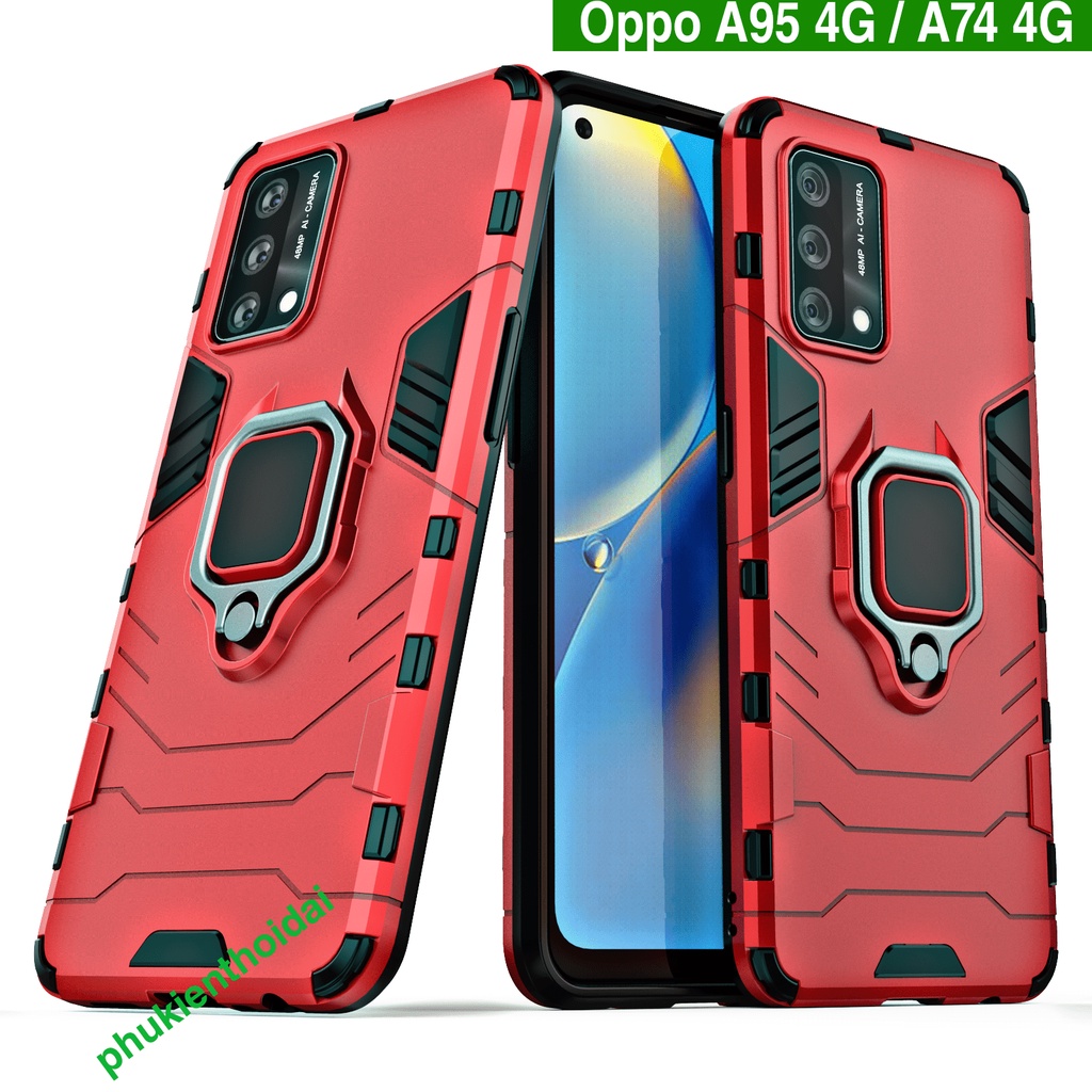Ốp lưng Oppo A95 / Oppo A74 dùng chung Iron Man Iring chống sốc giá đỡ xem phim thời trang siêu bền