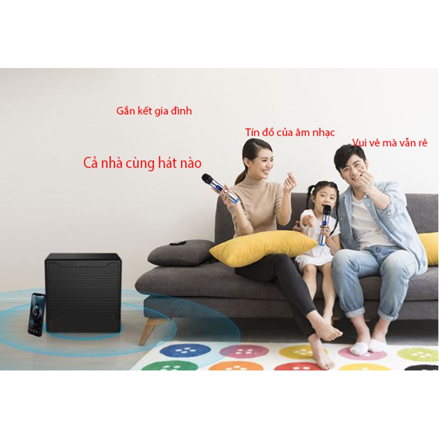 Bộ loa hát karaoke gồm 2 micro UHF dùng cho tivi smart và điện thoại Amoi L6P