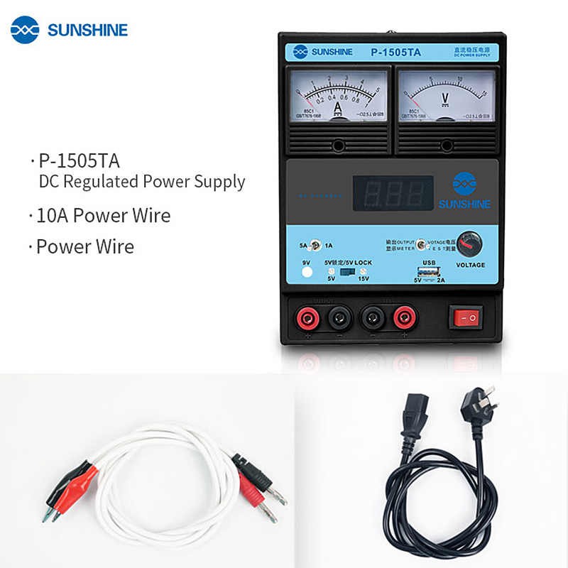 Máy cấp nguồn P1505TA kim &amp; số 15V-5A Sunshine