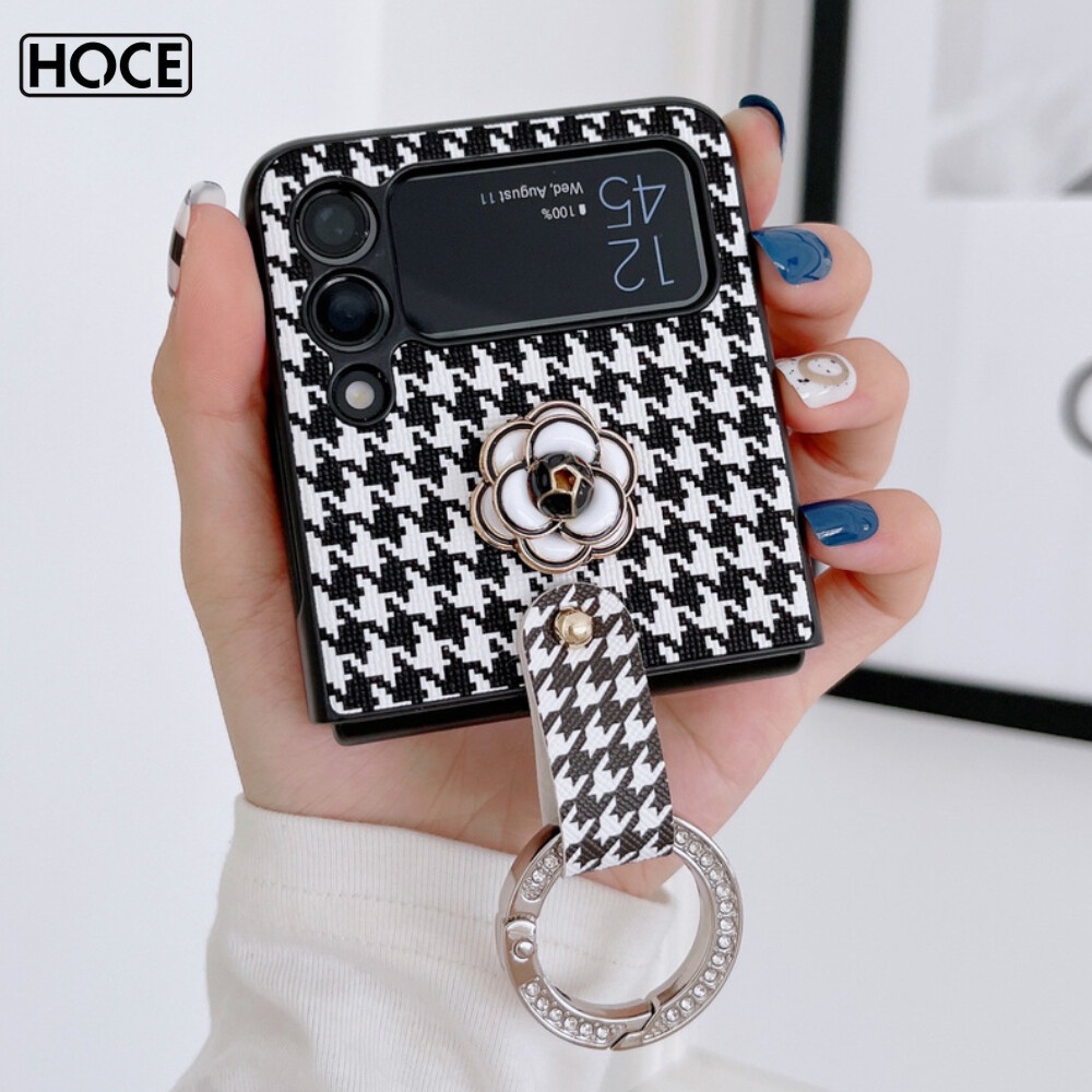 Bao Da Điện Thoại Chống Sốc Họa Tiết Hoa Chi Trà Lấp Lánh Cho samsung galaxy zflip5 z flip 3 z flip 4 5g z flip3 z flip3 zflip4 Ốp