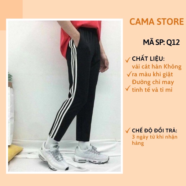 Quần jogger nam nữ thế thao 3 sọc bagyy đi học bigsize CAMA STORE Q12