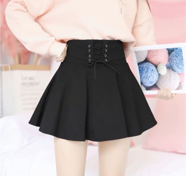 Váy xòe xỏ dây vải dày mịn
