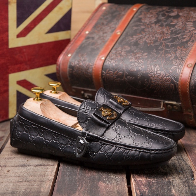 Giày mọi nam da bò -  Giày lười da nam đế bệt xả kho giá gốc- mã M017