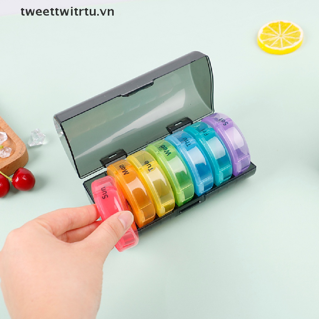Hộp Đựng Thuốc 2 Lần Màu Đen Dung Tích Lớn Tiện Dụng