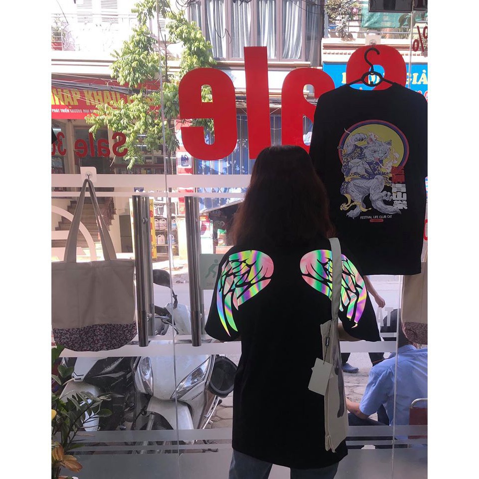 🌸Siêu Rẻ 💯  Áo thun tay lỡ cánh thiên thần phản quang (unisex) oversize CHẤT ĐẸP CÓ FREESHIP | BigBuy360 - bigbuy360.vn