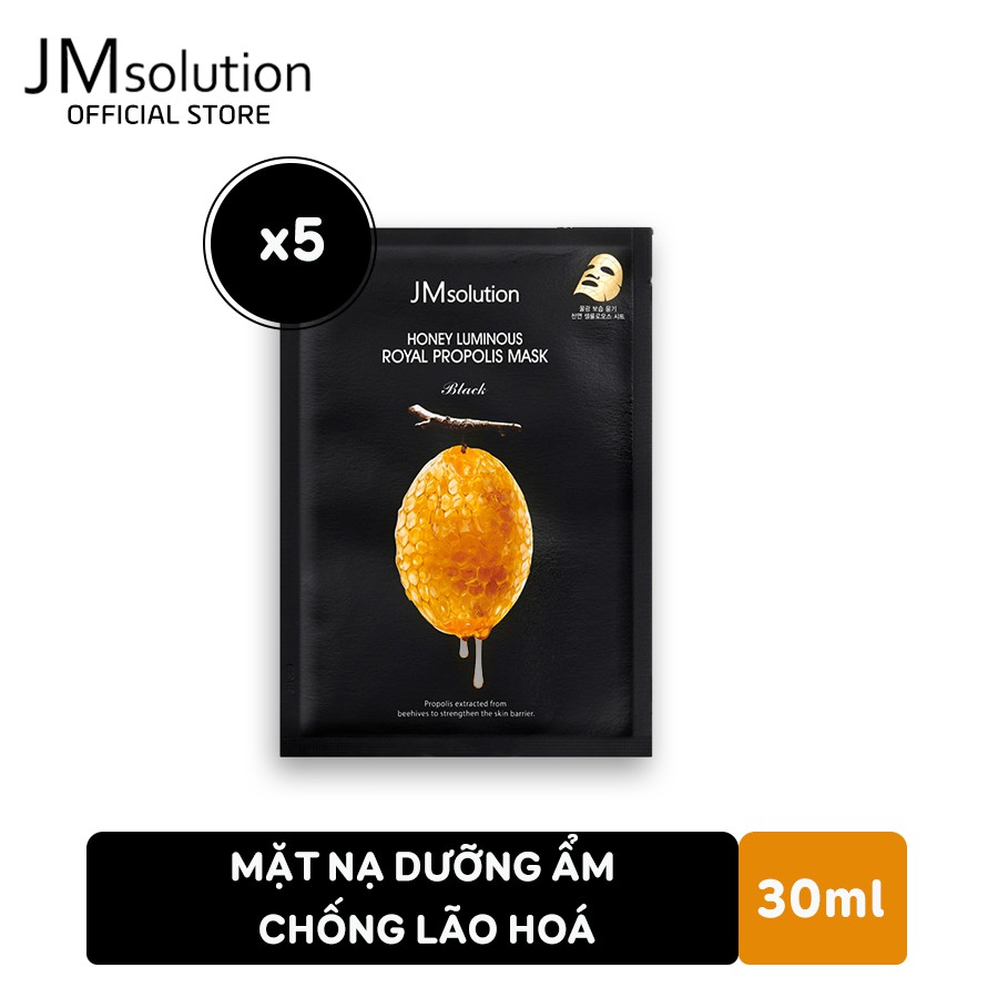 Combo 5 Mặt Nạ JMsolution Honey Luminous Royal Propolis Săn Chắc Da 30ml/miếng