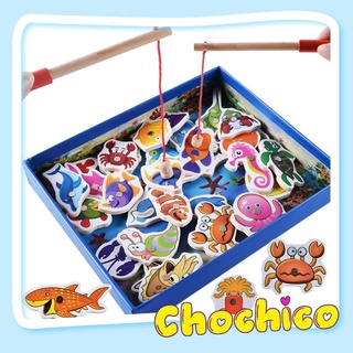 Đồ chơi câu cá bằng gỗ 2 cần câu cho bé chochico cc01
