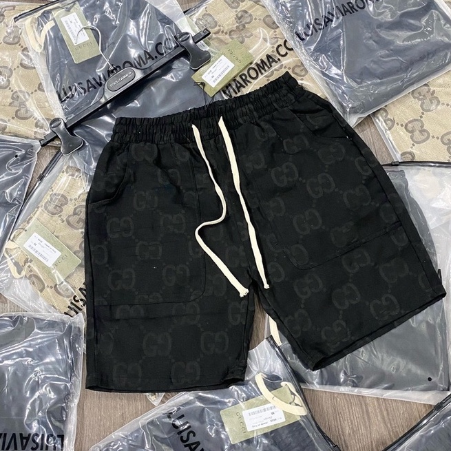 Quần Gucci Nam Logo Nổi Cực Chất - Quần Đùi Nam Nữ Gc Chất Liệu Cotton Thô Cao Cấp DT Fashion Menwear