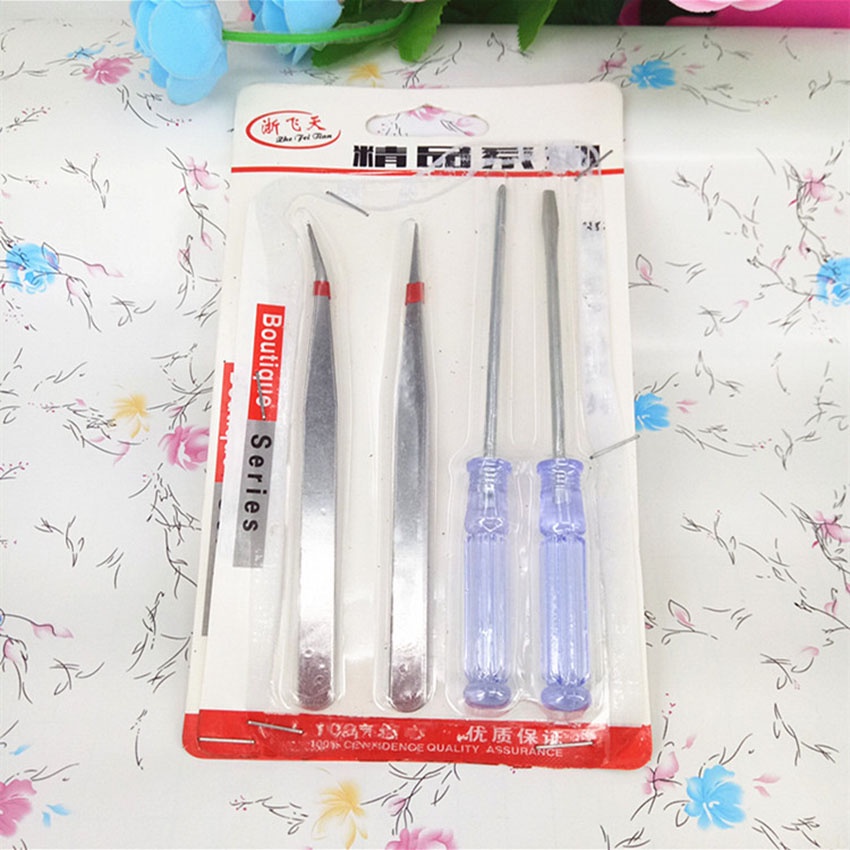 Bộ Nhíp Kẹp Linh Kiện Điện Tử, Nhíp Kẹp Linh Kiện điện tử (bộ 2 nhíp và 2 tua vít nhỏ) | BigBuy360 - bigbuy360.vn