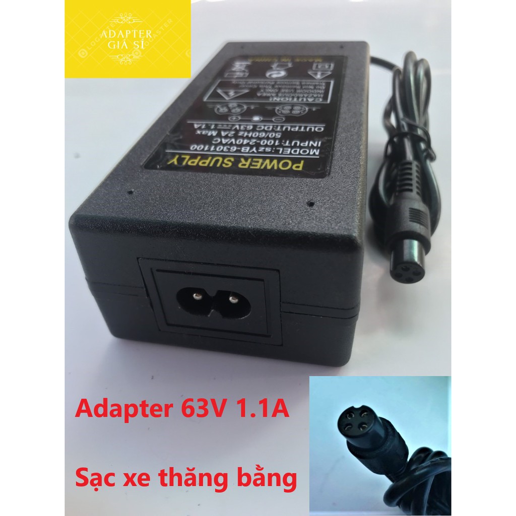 Adapter sạc xe thăng bằng Ninebot 63V 1.1A 4 lỗ