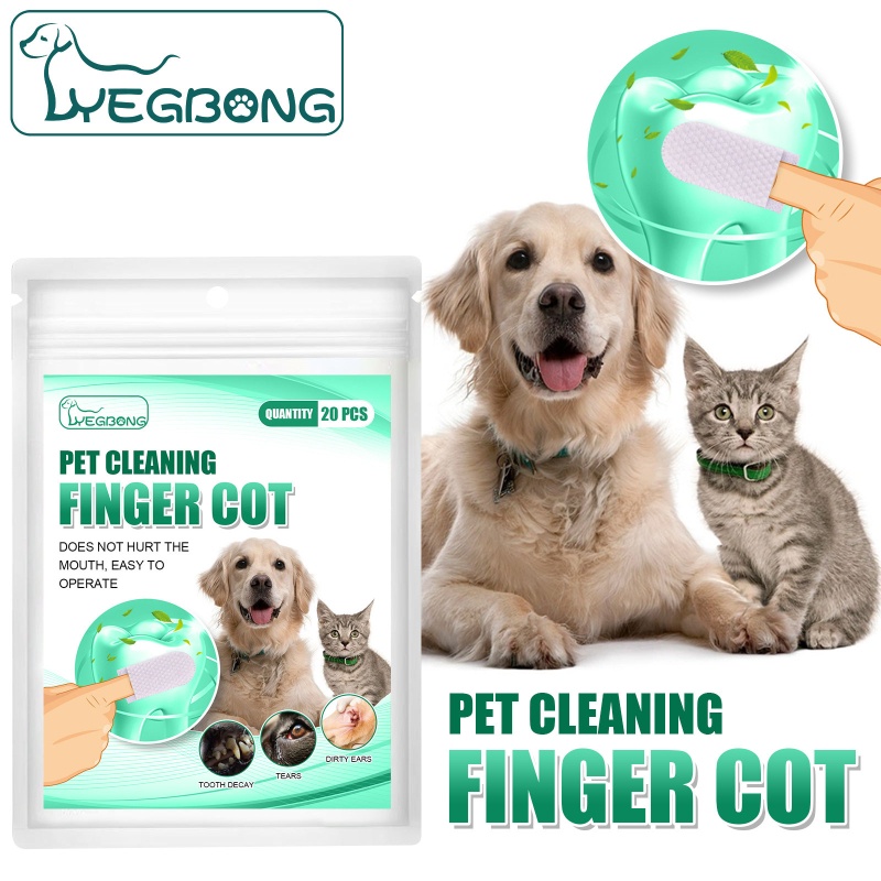 Set 20 Bàn Chải Đánh Răng Cho Thú Cưng Bằng Vải Không Dệt Họa Tiết Chấm Bi