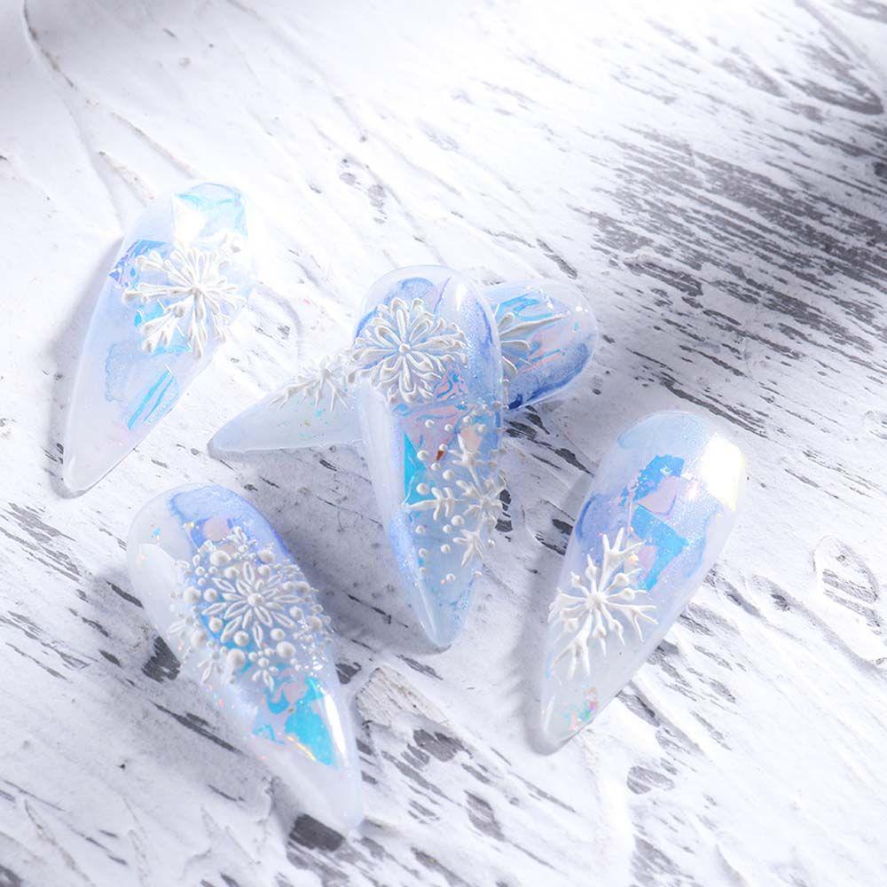 Miếng Dán Hình Bông Tuyết Giáng Sinh Dập Nổi Trang Trí Móng Tay DIY