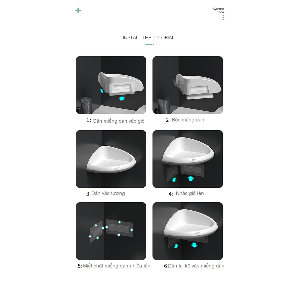 Kệ dán tường để đồ nhà tắm hình tam giác chịu lực siêu chắc, kệ để đồ nhà tắm cao cấp FAMAHA