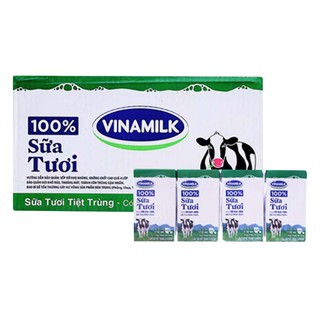 Thùng 48 Hộp Sữa Tươi Tiệt Trùng Vinamilk 100% Có Đường 180ml
