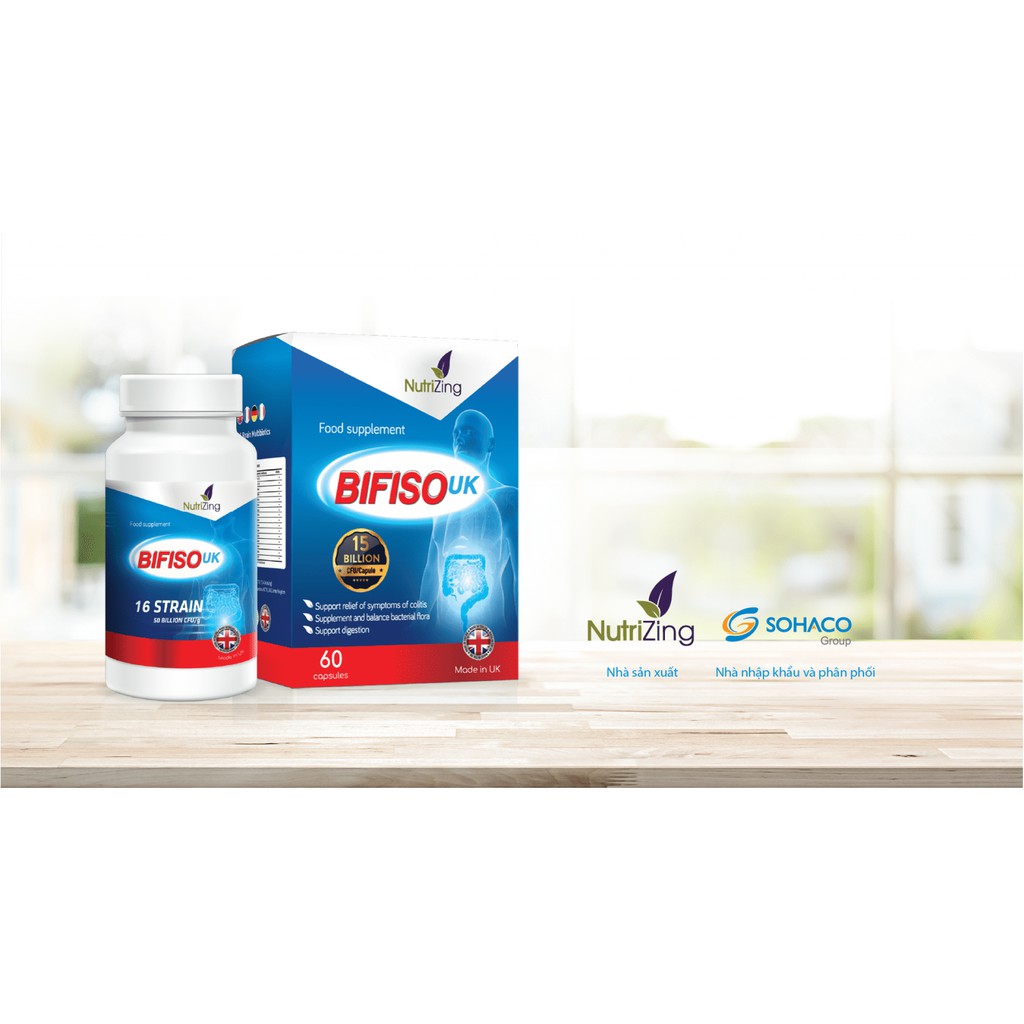 Men Vi Sinh BIFISO Dạng Viên - Dành cho người viêm đại tràng, rối loạn tiêu hóa, hội chứng ruột kích thích