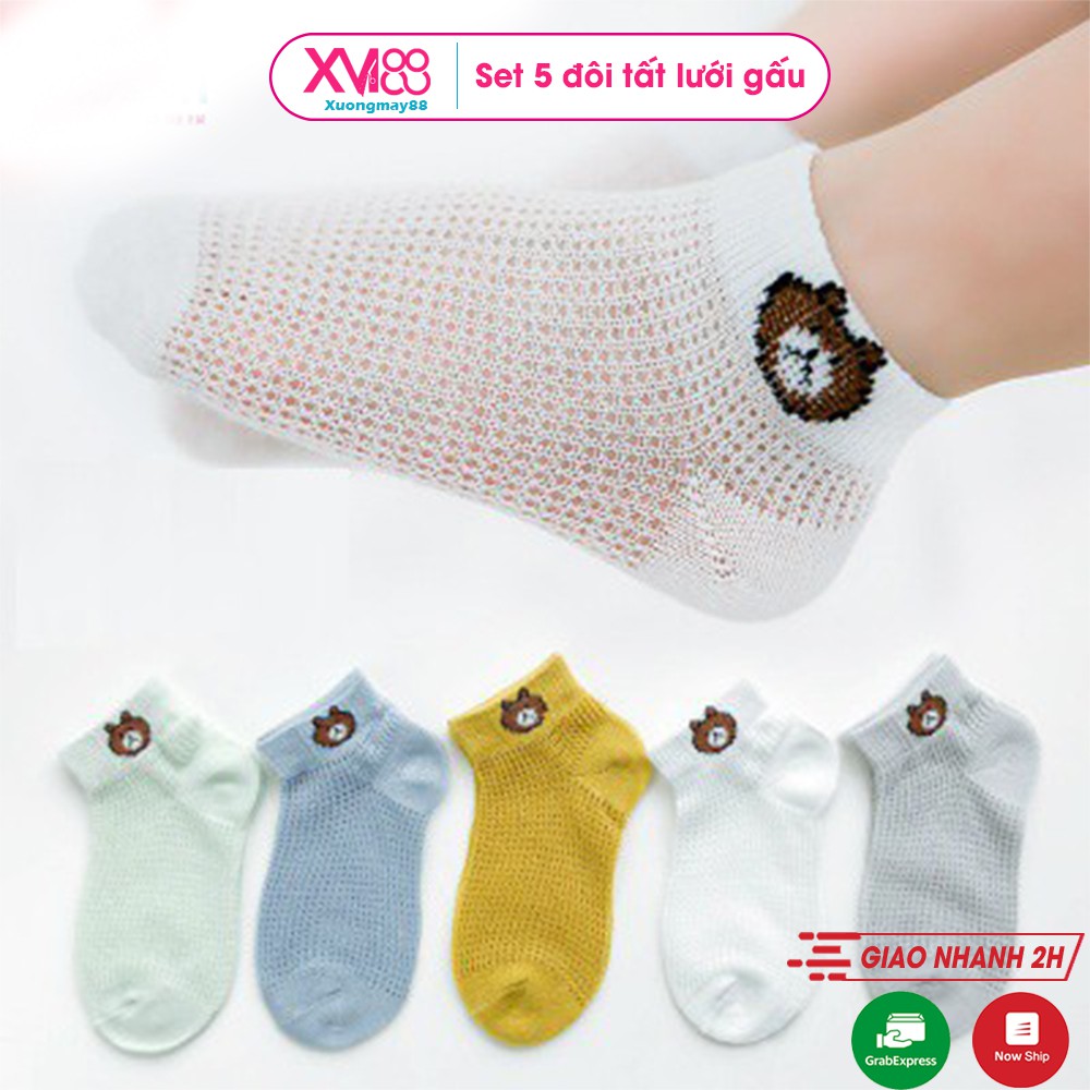 Sét 5 đôi tất lưới gấu cho bé PK10