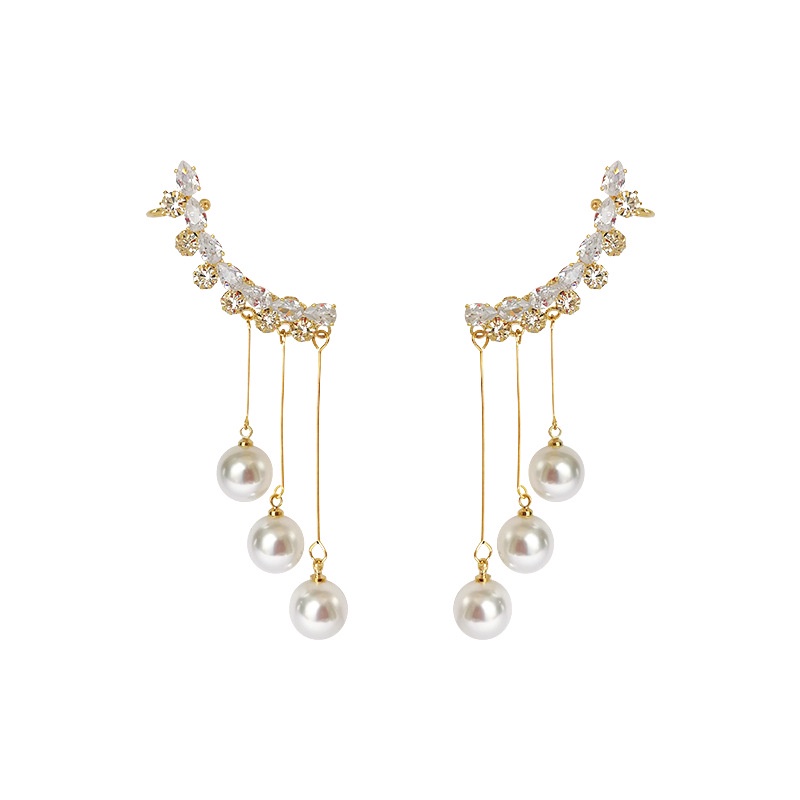 1 Đôi Bông Tai Pha Lê Ngọc Trai Cho Nữ