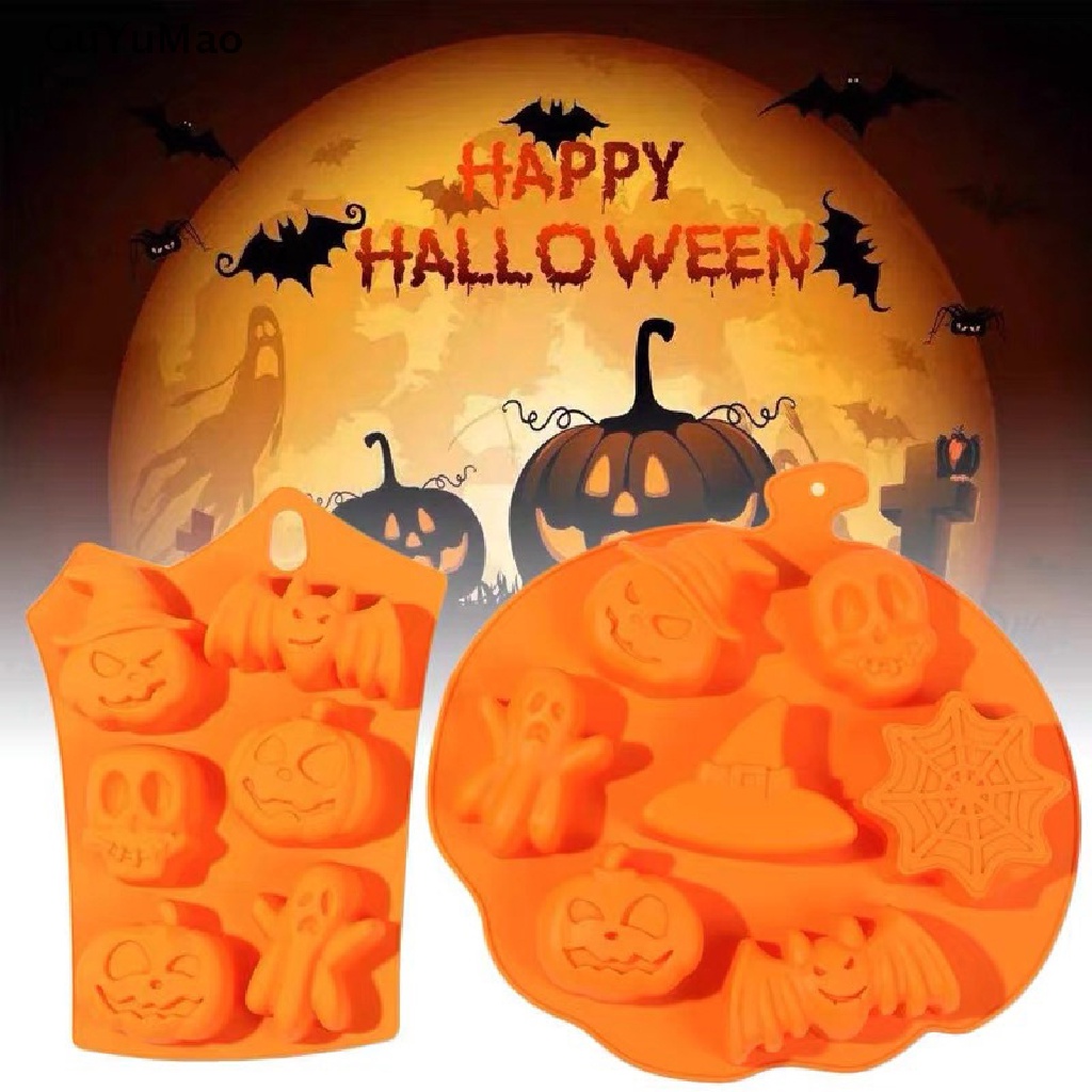 Khuôn Làm Bánh Bằng Silicone DIY Hình Đầu Lâu Phù Thủy Bí Ngô Halloween