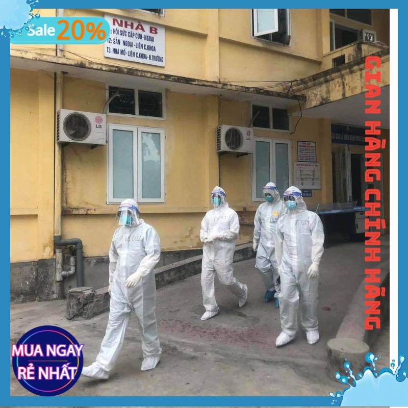 Bộ Quần Áo Bảo Hộ Y Tế VinGuard Vin-2000 Pro Không Có Viền Xanh Hàng Cao Cấp