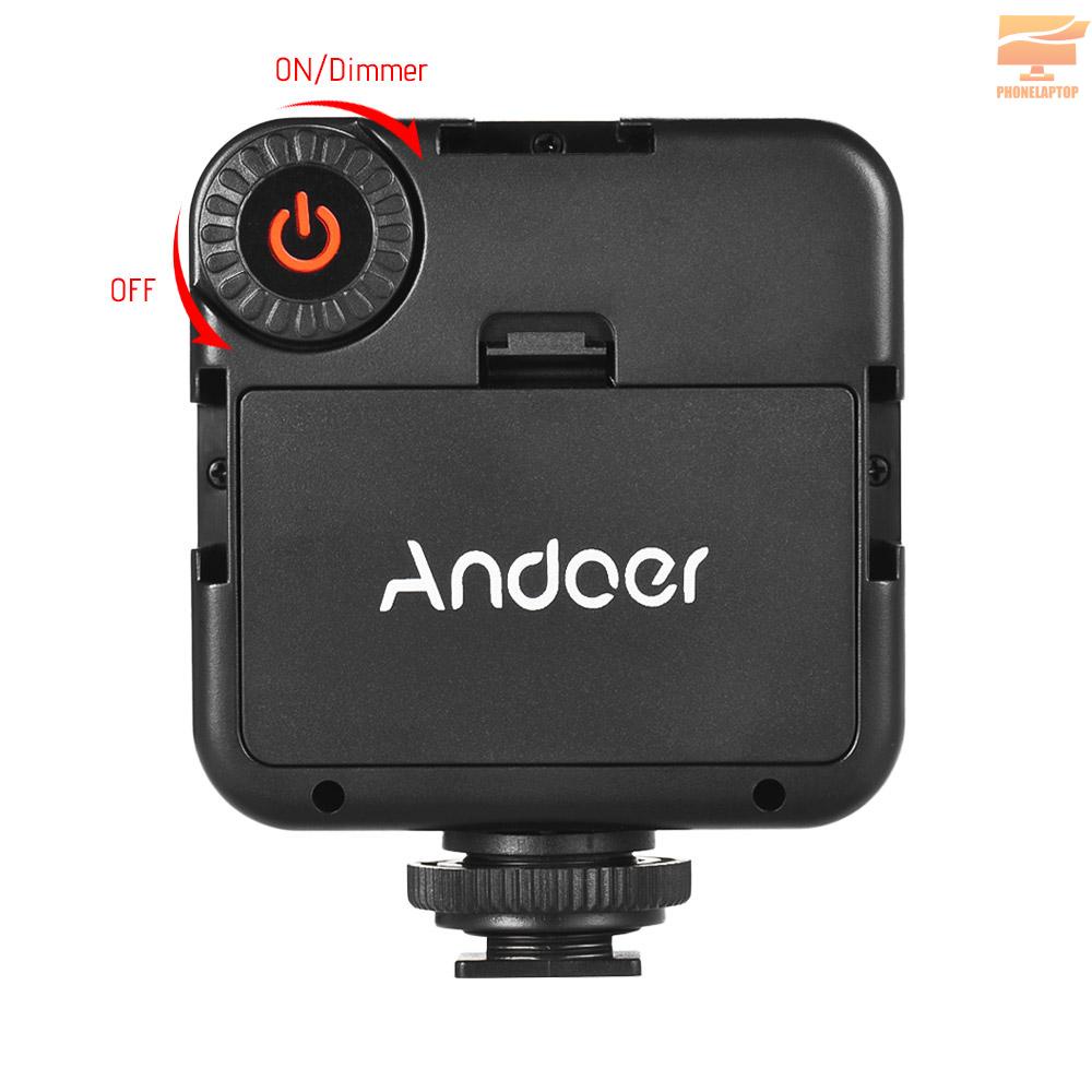 Andoer W49 Mini Interlock Camera LED Panel Light Dimmable Camcorder Video Lighting With Shoe Mount Adapter for Canon Nikon Sony A7 DSLR