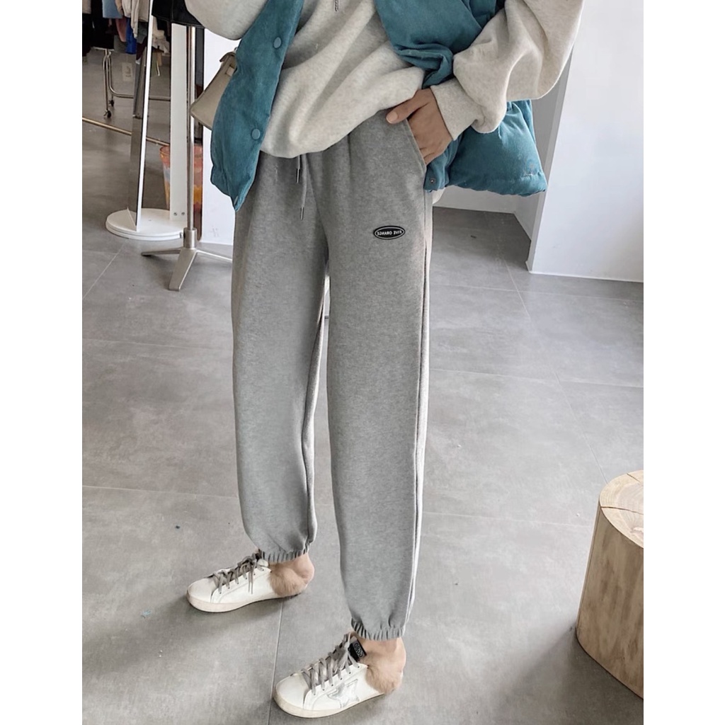 Quần Jogger Nữ Mee - Bom ống rộng thun tăm thêu logo Dream siêu hot phong cách Ullzang