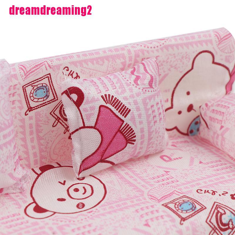Mô Hình Ghế Sofa mini Kèm 2 Mô Hình Trang Trí Nhà Búp Bê