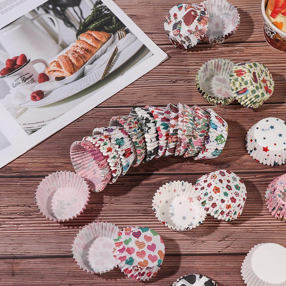 YOLA Set 100 Cốc Giấy Làm Bánh Cupcake Chống Mỡ