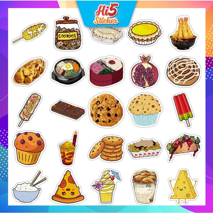 Sticker Hình Dán cao cấp Món Ăn Ngộ Ngĩnh ms#212
