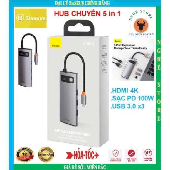Hub Bộ chuyển đổi đa năng 5 in 1 ,Baseus Type-C to HDMI USB3.0 SD Card Type C PD 100W, Multifunctional HUB) - CAHUB | BigBuy360 - bigbuy360.vn