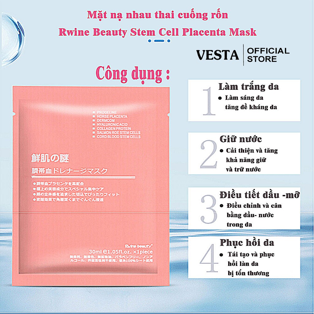 Mặt Nạ Nhau Thai Cừu Nhật Bản Hộp 50 Miếng - Mask Giấy Rwine Dưỡng Da Dưỡng Ẩm 40ml | BigBuy360 - bigbuy360.vn