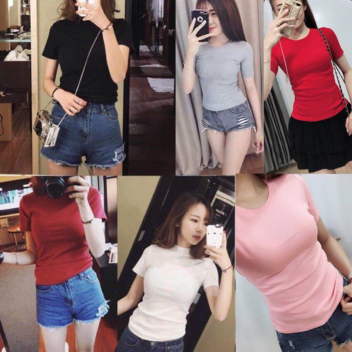 Áo Body Tay Lửng Thun Gân thoáng mát thun croptop tay chuẩn VNXK