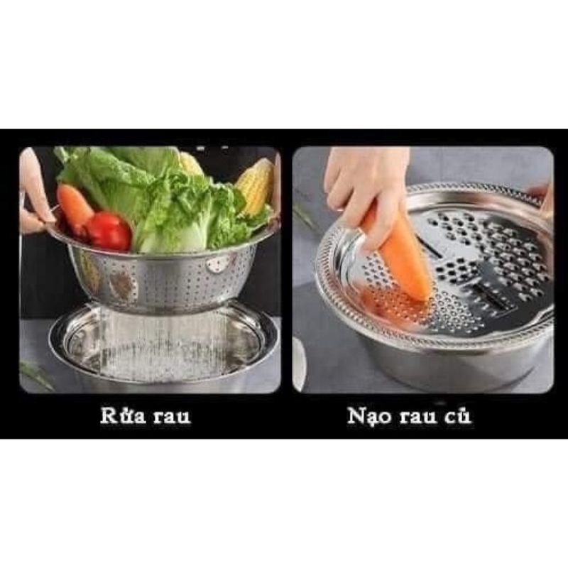 [Clip Thật]Rổ nạo inox 3 in 1 đa năng , tiện lợi