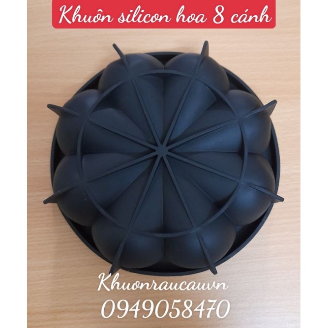 Khuôn silicon làm bánh mousse, thạch rau câu, cơm xôi hình hoa 8 cánh