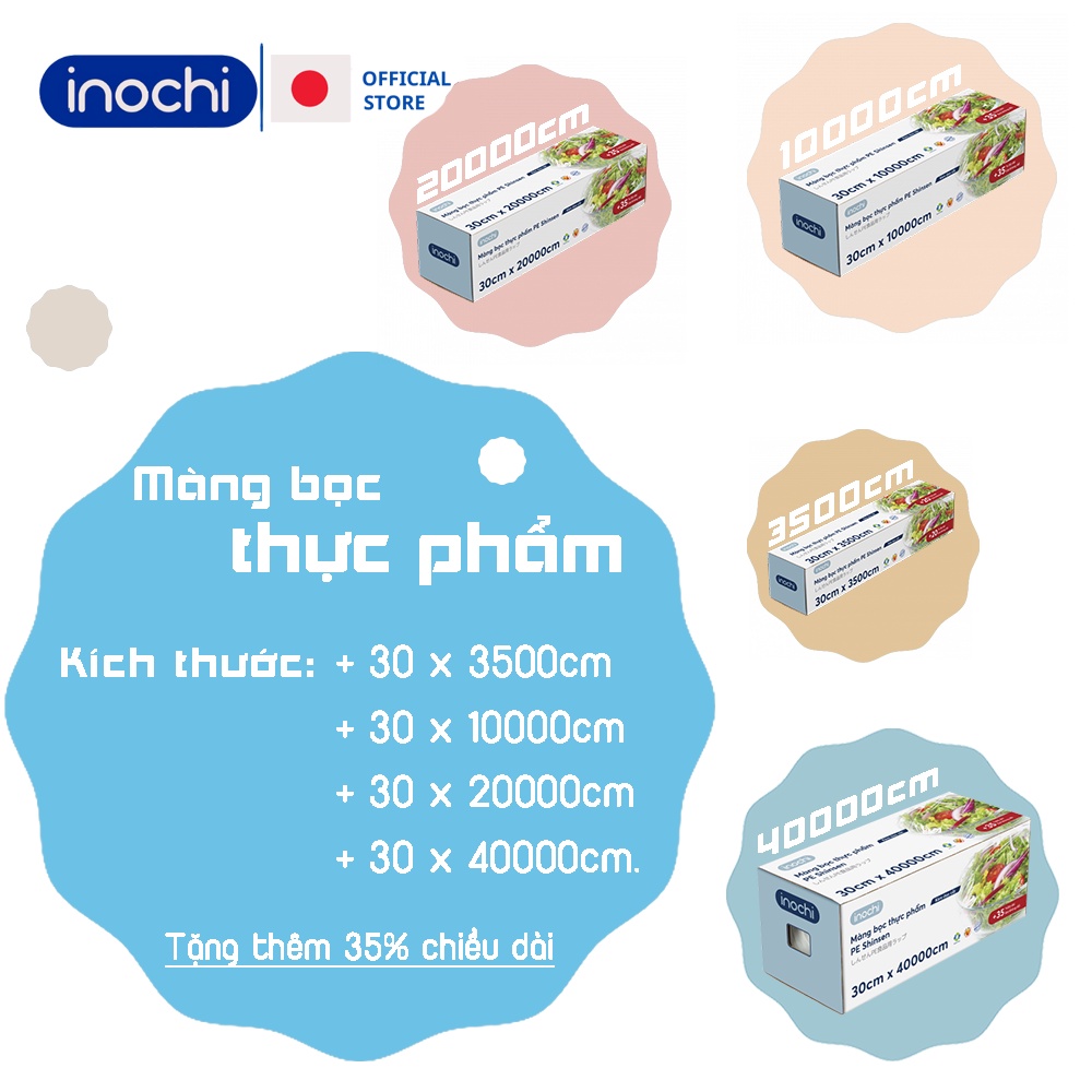 Màng bọc đồ ăn thực phẩm cao cấp 30*10000 cm PE Shinsen Inochi bảo quản thực phẩm tươi sạch loại