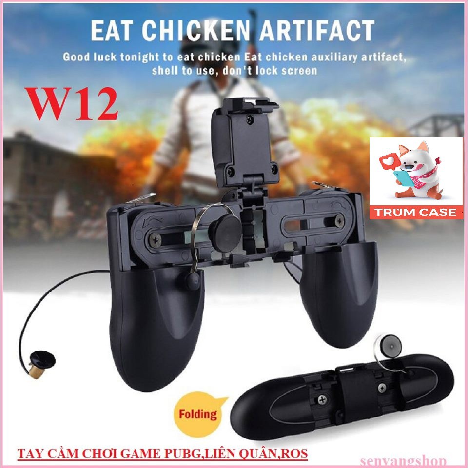 Tay cầm chơi game w12 liên quân, game nhảy dù PUBG kiểu mới nhất cực chất - có nút bắn - hàng chất lượng cao