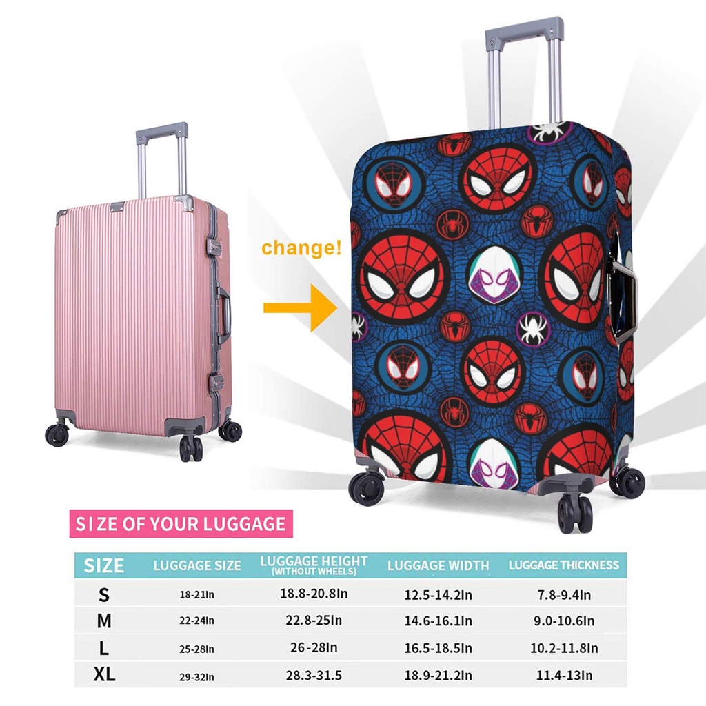 Vỏ Bọc Vali Hành Lý Chống Trầy In Hình Marvel 18-32 Inch Có Thể Giặt Sạch