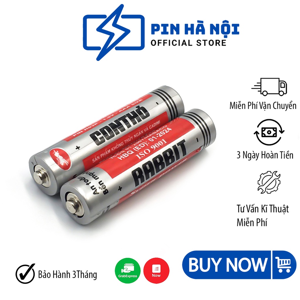 Vỉ 2 Pin Con Thỏ AAA 1.5V không sạc ,Cặp Pin AAA điều khiển- Pin Cao Cấp Hà Nội